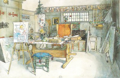 Het atelier, eerste helft door Carl Larsson